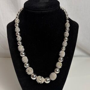 Monet Silver Beaded Necklace